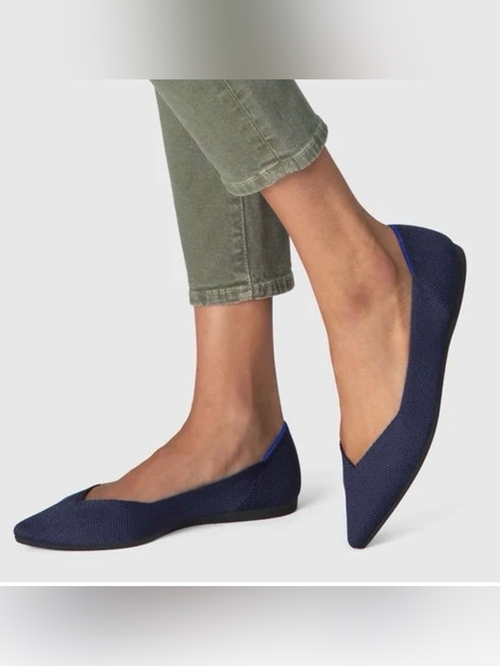 Rothy’s The Point Toe Flat Maritime Navy, Size 11W